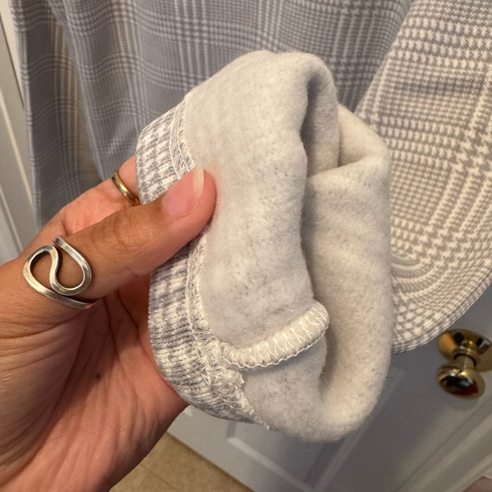 J. Crew Light Gray Checkered Turtleneck Sweater - image 3